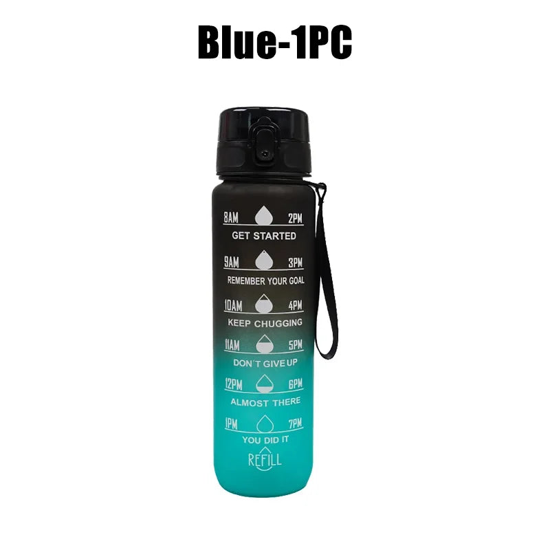 Gourde noire et rouge pour le sport anti fuite sans BPA - 1L