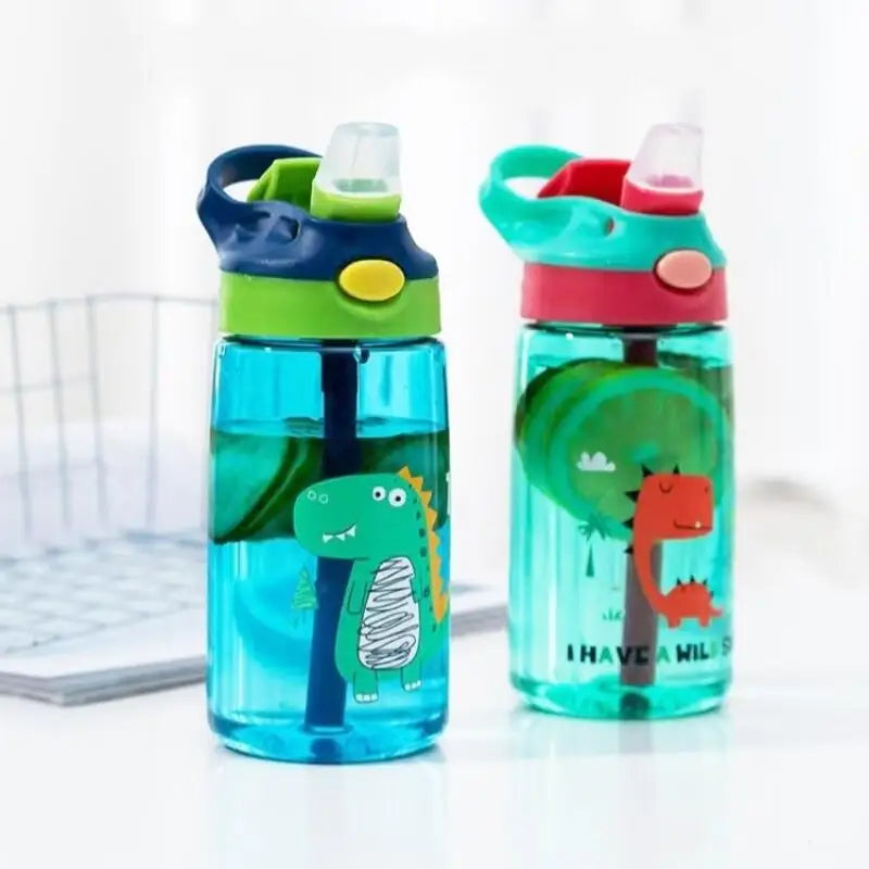 Gourde bebe bleue dinosaure avec paille - 480ML
