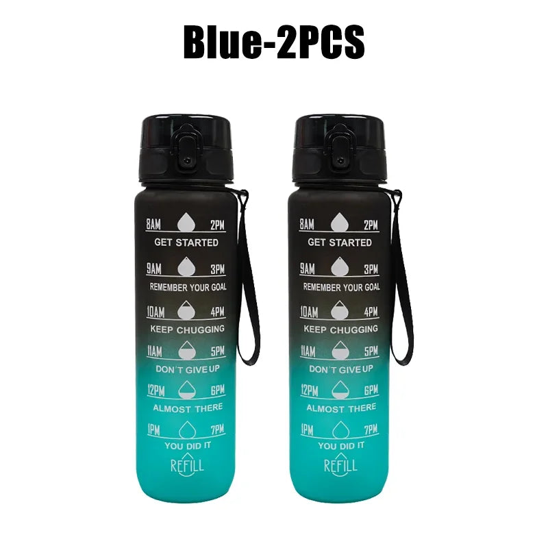 Gourde noire et rouge pour le sport anti fuite sans BPA - 1L
