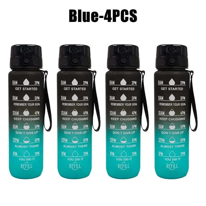 Gourde noire et rouge pour le sport anti fuite sans BPA - 1L