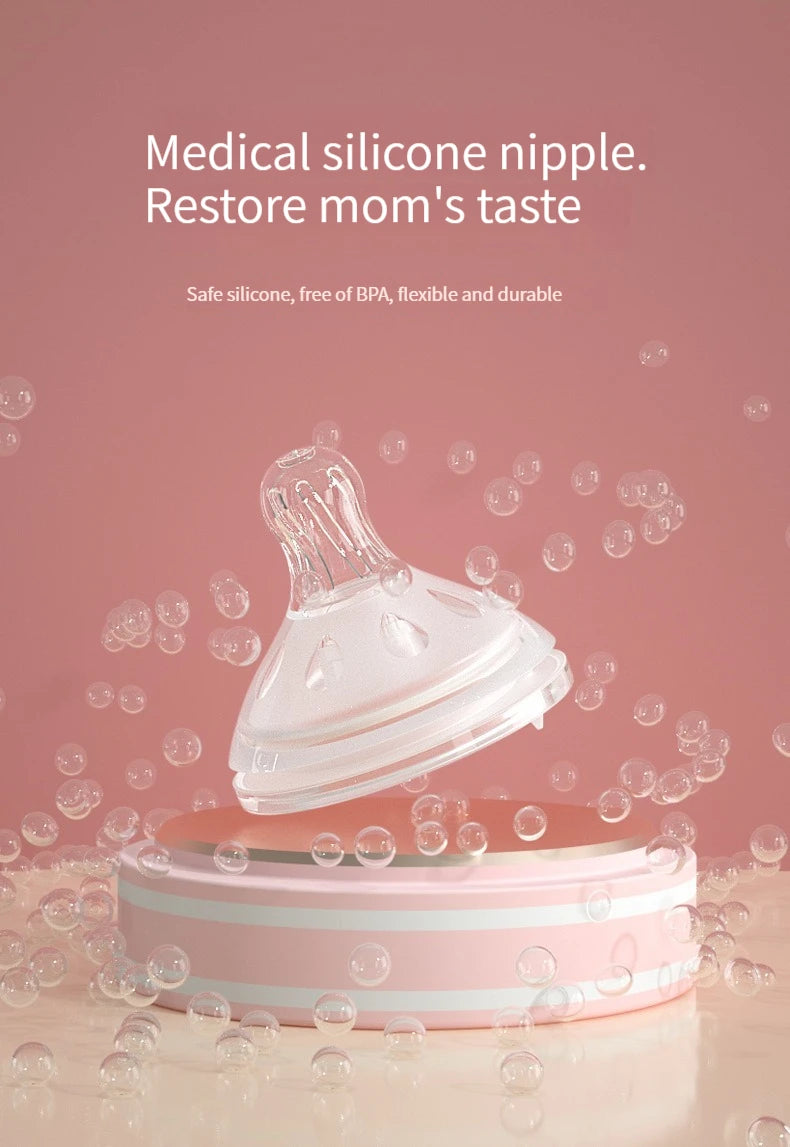 Gourde bebe bleue en verre avec paille sans BPA  anti choc - 240ML